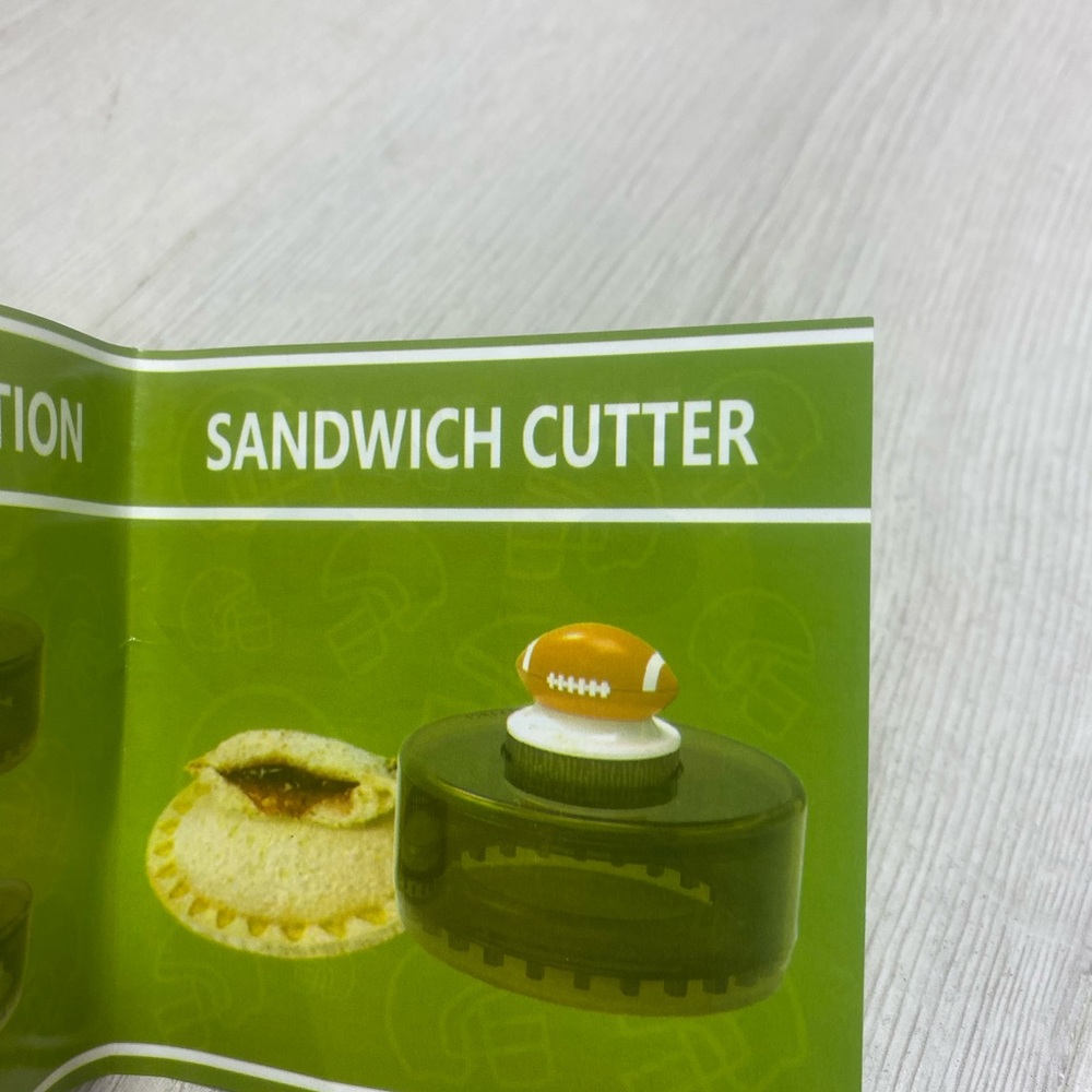 Green Football-Themed Sandwich Cutter and Sealer— Fun Lunch Tool